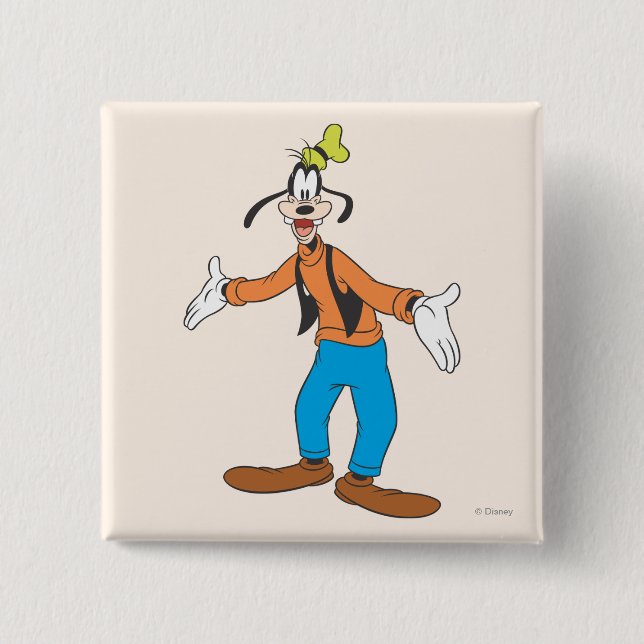 Goofy | Hands Wide 2 Inch Square Button (Front)