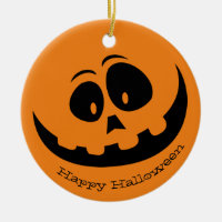 Goofy Jack-O-Lantern Face Design Ornament