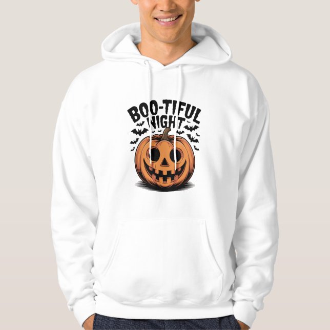 Goofy Jack-O’-Lantern Pumpkin Face Art Hoodie (Front)