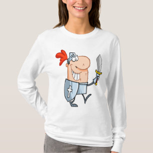 goofy knight in shining armour with sword cartoon T-Shirt