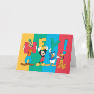 Goofy, Mickey, Donald, Pluto - Hey! Card