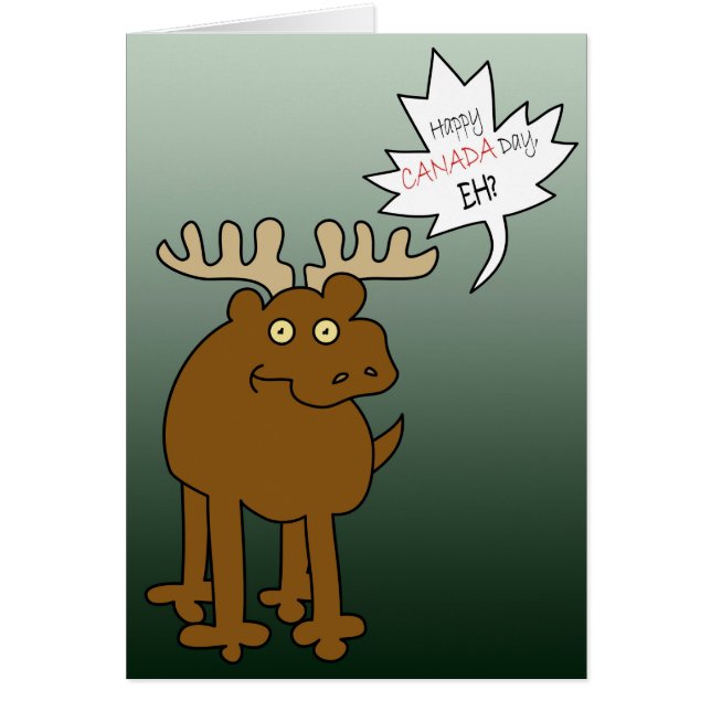 Goofy Moose Funny Canada Day Wishes (Front)