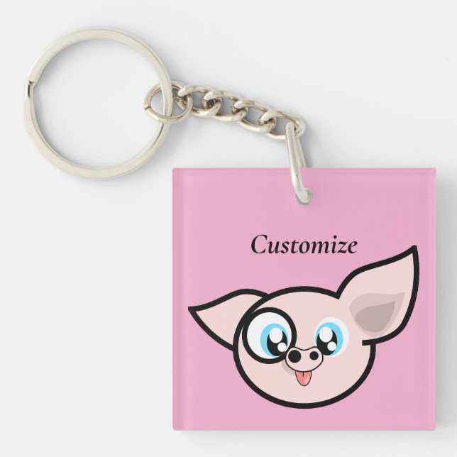 Goofy Pig Smiling Thunder_Cove Keychain (Front)