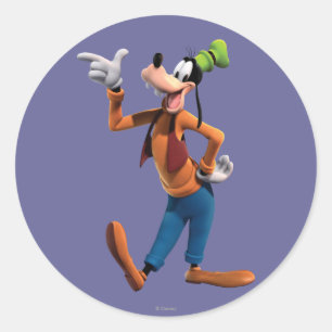 Goofy Pointing Classic Round Sticker