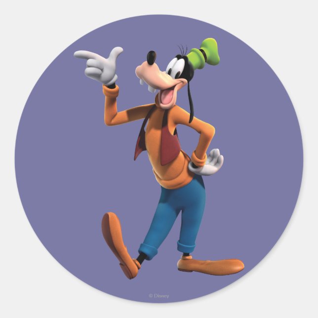 Goofy | Pointing Classic Round Sticker (Front)