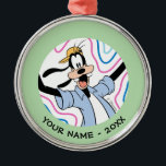 Goofy Retro Radiant Street Style Graphic Metal Ornament<br><div class="desc">Turn up the volume on your style with this high-energy, retro-inspired graphic! Featuring a cool, laid-back Goofy in iconic 90s fashion—complete with a backwards cap, button-down shirt, and baggy jeans—this design is all about effortless "good vibes" and vintage flair. The artwork is framed by a series of radiating, multi-colored outlines...</div>