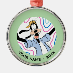 Goofy Retro Radiant Street Style Graphic Metal Ornament