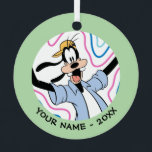 Goofy Retro Radiant Street Style Graphic Metal Ornament<br><div class="desc">Turn up the volume on your style with this high-energy, retro-inspired graphic! Featuring a cool, laid-back Goofy in iconic 90s fashion—complete with a backwards cap, button-down shirt, and baggy jeans—this design is all about effortless "good vibes" and vintage flair. The artwork is framed by a series of radiating, multi-colored outlines...</div>