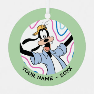 Goofy Retro Radiant Street Style Graphic Metal Ornament