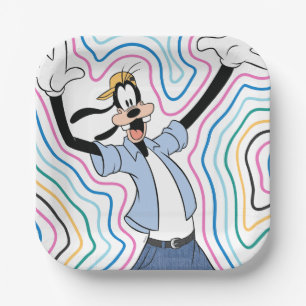 Goofy Retro Radiant Street Style Graphic Paper Plate
