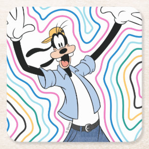 Goofy Retro Radiant Street Style Graphic Square Paper Coaster