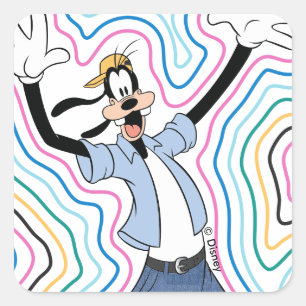 Goofy Retro Radiant Street Style Graphic Square Sticker