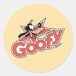 Goofy Retro Star Power Graphic Classic Round Sticker