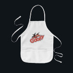 Goofy Retro Star Power Graphic Kids Apron<br><div class="desc">Make a statement with this high-impact, Goofy logo-style design! Featuring a cheerful Goofy peaking out from behind a bold, red shooting star, this artwork perfectly blends vintage animation vibes with a classic pop-art aesthetic. The custom, thick-contoured typography and textured red fill give the design a high-quality "decal" look that feels...</div>