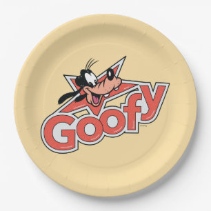 Goofy Retro Star Power Graphic Paper Plate