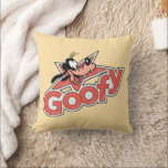 Goofy Retro Star Power Graphic Throw Pillow<br><div class="desc">Make a statement with this high-impact, Goofy logo-style design! Featuring a cheerful Goofy peaking out from behind a bold, red shooting star, this artwork perfectly blends vintage animation vibes with a classic pop-art aesthetic. The custom, thick-contoured typography and textured red fill give the design a high-quality "decal" look that feels...</div>
