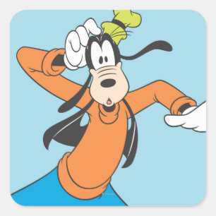 Goofy Scratching Head Square Sticker