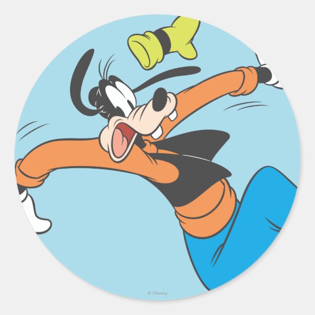 Goofy | Slipping Classic Round Sticker (Front)
