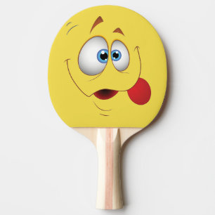 Goofy Smiling Yelow Face - Fun Kids Design Ping Pong Paddle