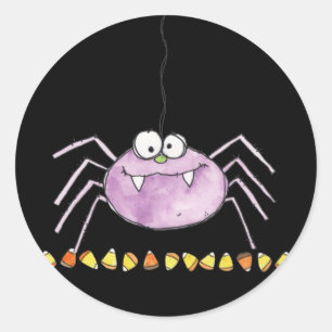 goofy spider classic round sticker