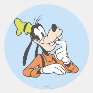Goofy   Thinking Classic Round Sticker