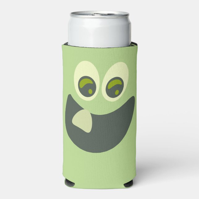 Goofy Tooth Grin Funny Novelty Cartoon Art  Seltzer Can Cooler (Seltzer Front)