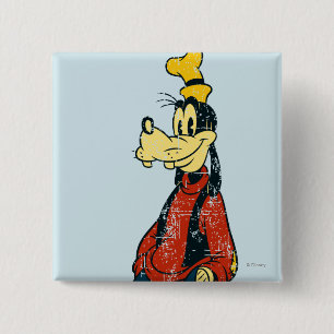 Goofy Vintage 2 Inch Square Button