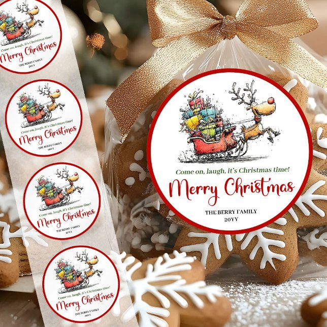 Goofy whimsical reindeer sticker funny deer print (Goofy whimsical reindeer sticker funny deer print

)