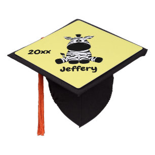 Goofy Zebra Grade School Graduate Name Date Gradua Graduation Cap Topper