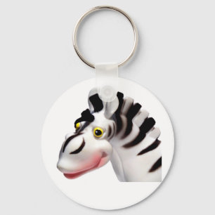 Goofy Zebra Keychain