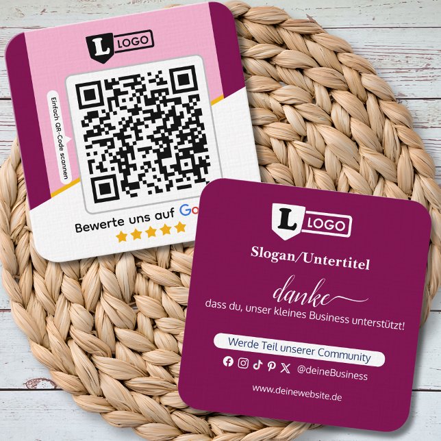 Google Bewertungskarte mit QR code Business Card  (Google Bewertungskarte)