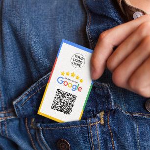 Google Business Review 5 Star Qr Code  Card