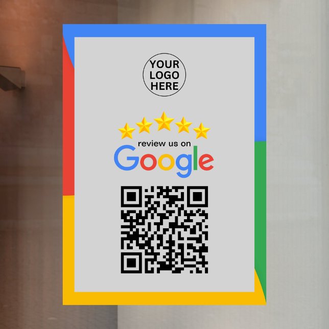 Google Business Reviews 5 Star Qr Code Grey  Window Cling (Creator Uploaded)