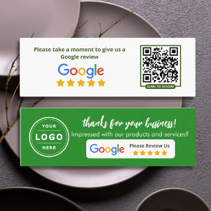 Google Busness Review Green Minimalist Calling Card