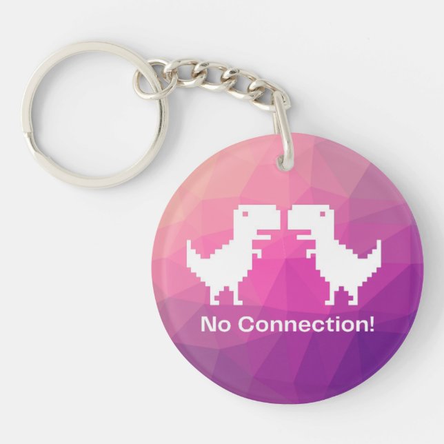Google dinosaur shirt "no connection"  keychain (Front)