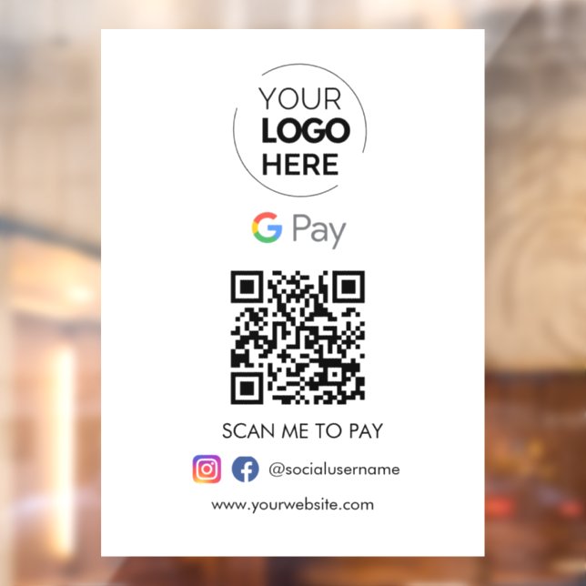  Google Pay QR Code Payment | Scan to Pay Business Window Cling (Sheet 2)