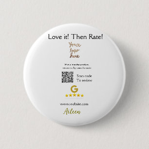 Google rate us review order purchase business QR 2 Inch Round Button