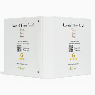 Google rate us review order purchase business QR Binder