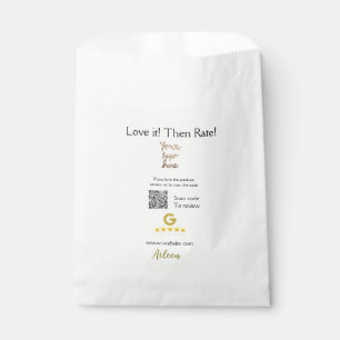 Google rate us review order purchase business QR Favour Bag