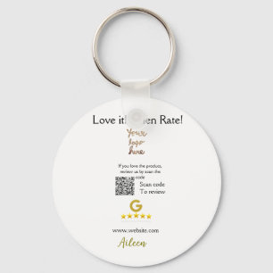 Google rate us review order purchase business QR Keychain