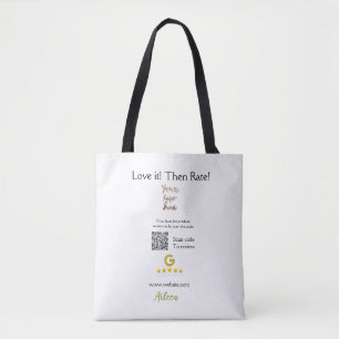 Google rate us review order purchase business QR Tote Bag
