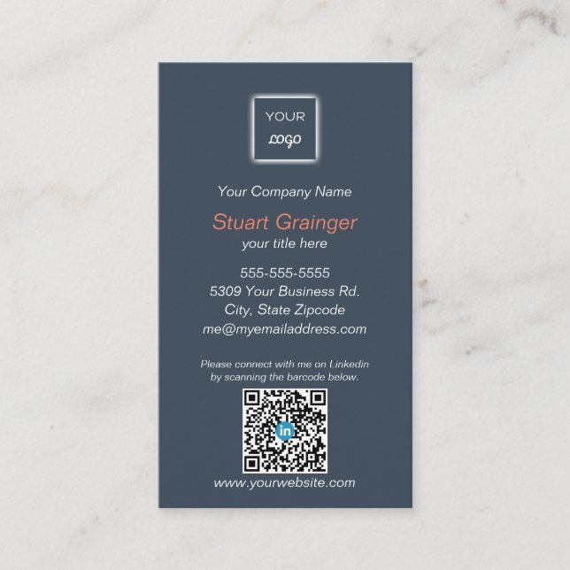 Google Review - Business Card - Linkedin QR Link (Front)