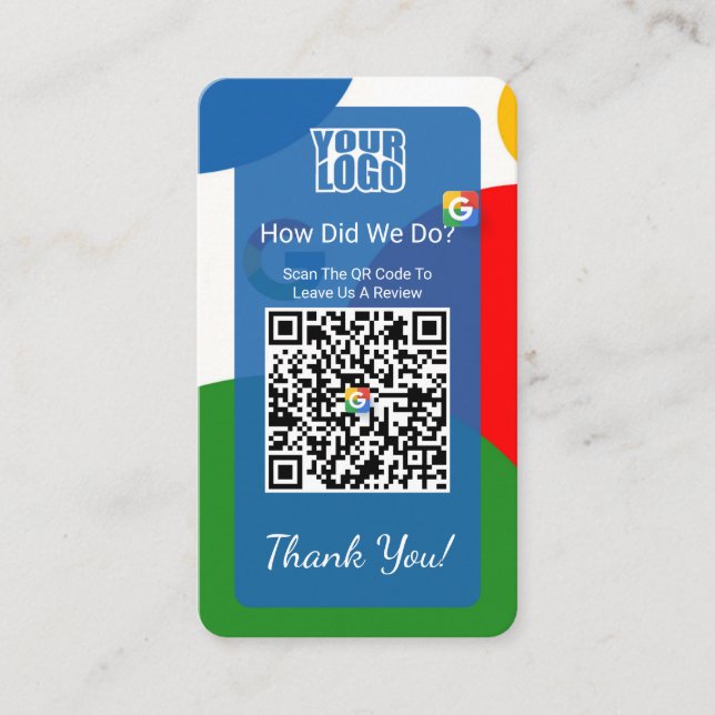 Google Review Business Card With Facebook Link (Front)
