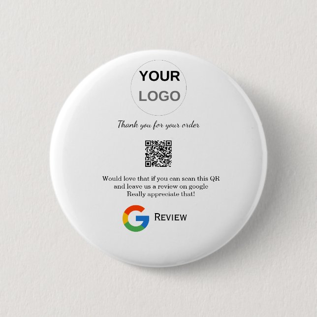 Google review business logo Scan QR review 2 Inch Round Button (Front)