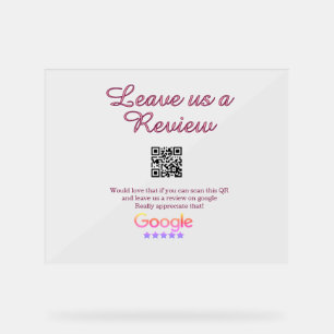 Google review business logo Scan QR review Acrylic Sign