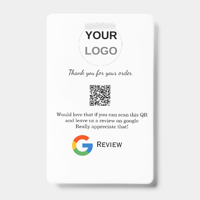Google review business logo Scan QR review Badge (Front)