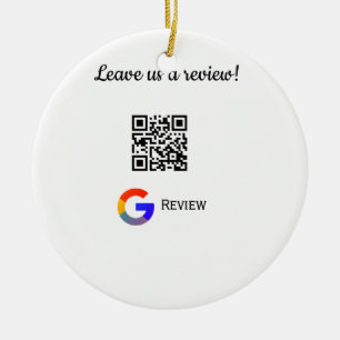 Google review business logo Scan QR review Ceramic Ornament