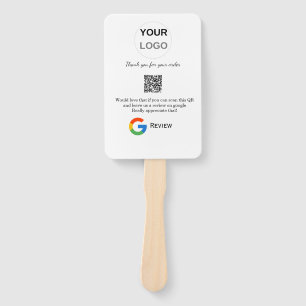 Google review business logo Scan QR review Hand Fan