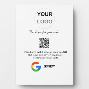Google review business logo Scan QR review Plaque