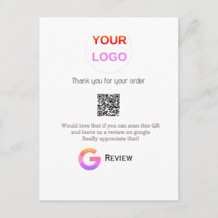 Google review business logo Scan QR review Postcard